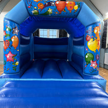 Load image into Gallery viewer, Party Fun Bouncy Castle Blue &amp; Blue
