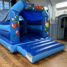 Load image into Gallery viewer, Party Fun Bouncy Castle Blue &amp; Blue
