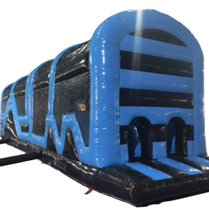 Assault Course 46ft Blue & Black Inflatable Obstacle Course & Disco Dome Bouncy Castle Package