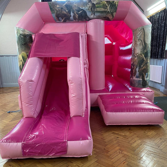 Pink Bounce 'n' Slide Dinosaur Themed
