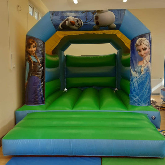 Ice Themed Bouncy Castle Blue & Green