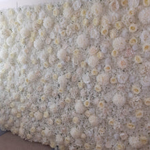 Load image into Gallery viewer, White &amp; Cream Silk Flower Wall
