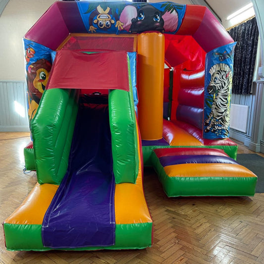 Multicoloured Bounce 'n' Slide Jungle Themed