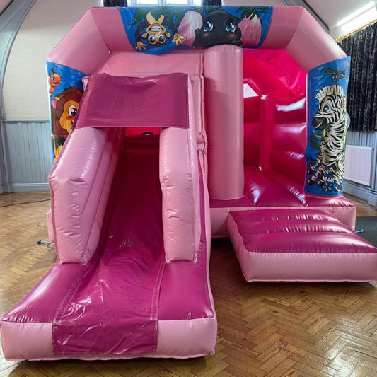 Pink Bounce 'n' Slide Jungle Themed
