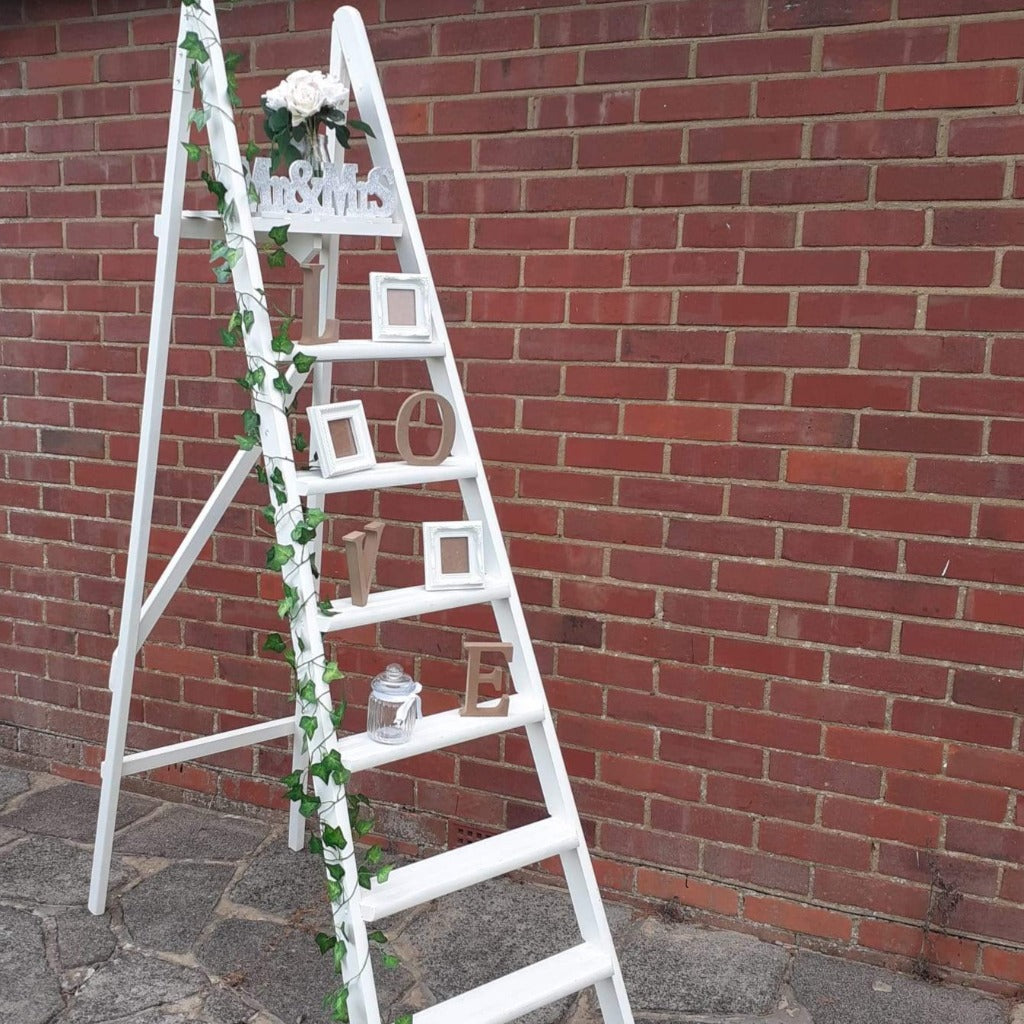 Vintage Wooden White Ladder