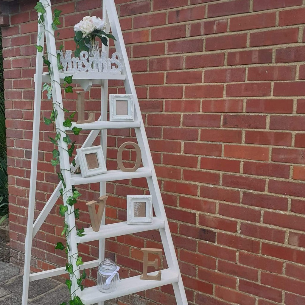 Vintage Wooden White Ladder
