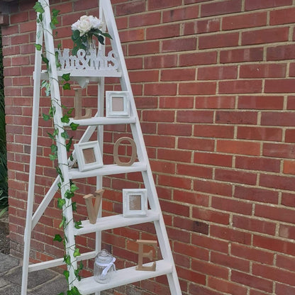 Vintage Wooden White Ladder