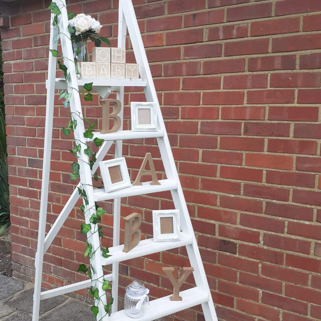 Vintage Wooden White Ladder