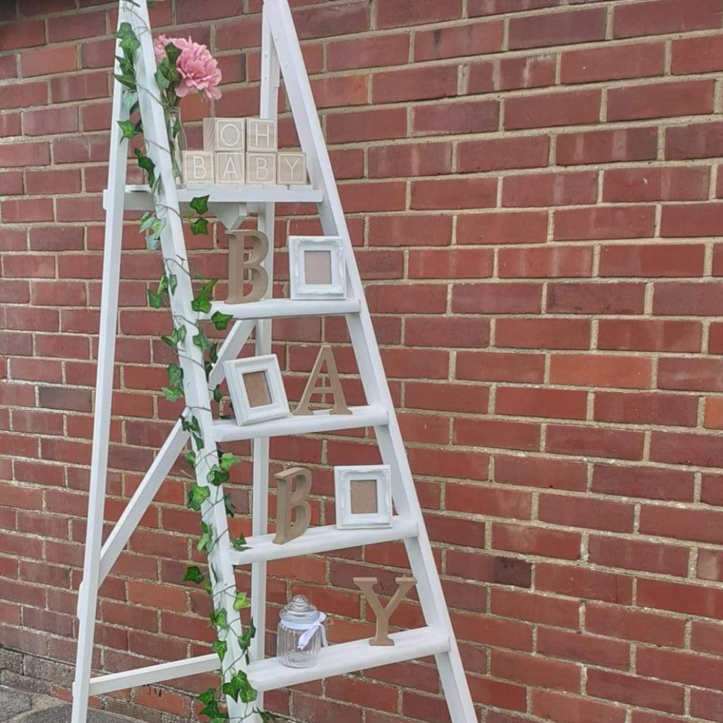 Vintage Wooden White Ladder