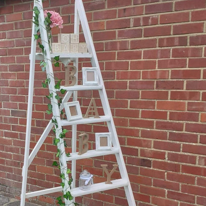 Vintage Wooden White Ladder