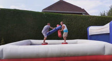 Load and play video in Gallery viewer, Duel Gladiator Joust Inflatable Red, Blue &amp; White
